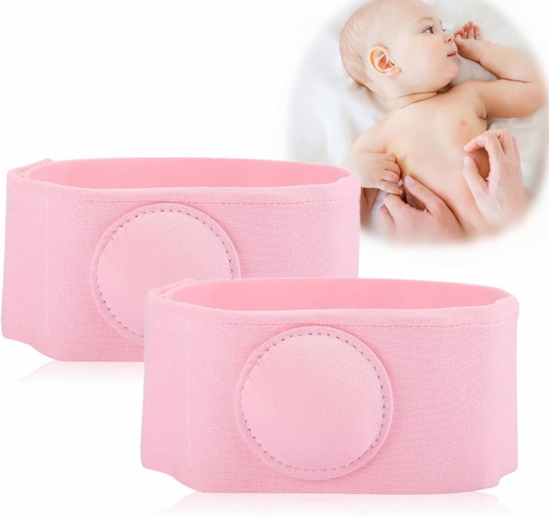 woobles Hernia Belt 2pcs, Umbilical Hernia Belt for Baby/Infant/Children Hernia Therapy Treatment(Pink) - Image 1